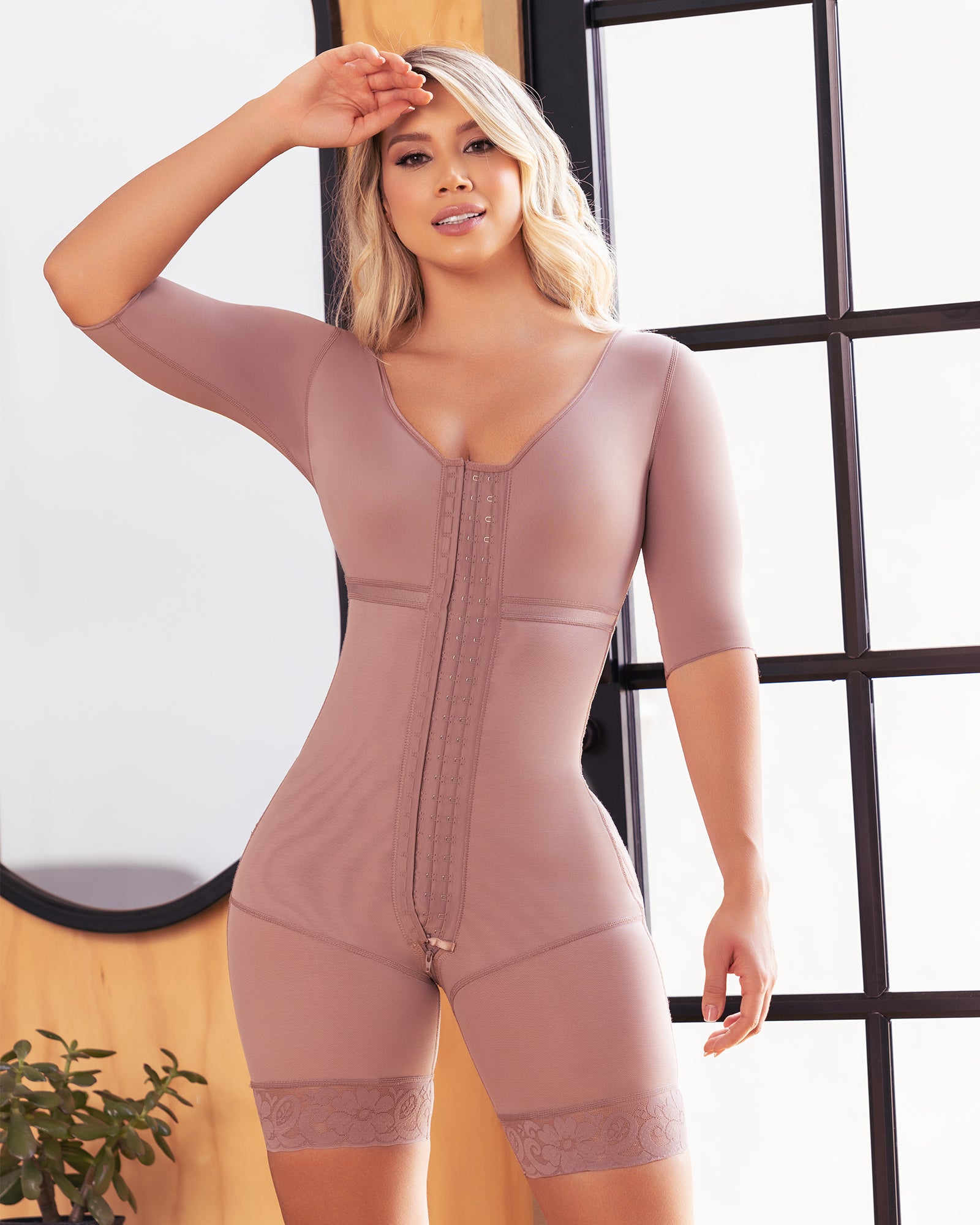 Colombian Shapewear High Compressión Mid Leg With Sleeves 342