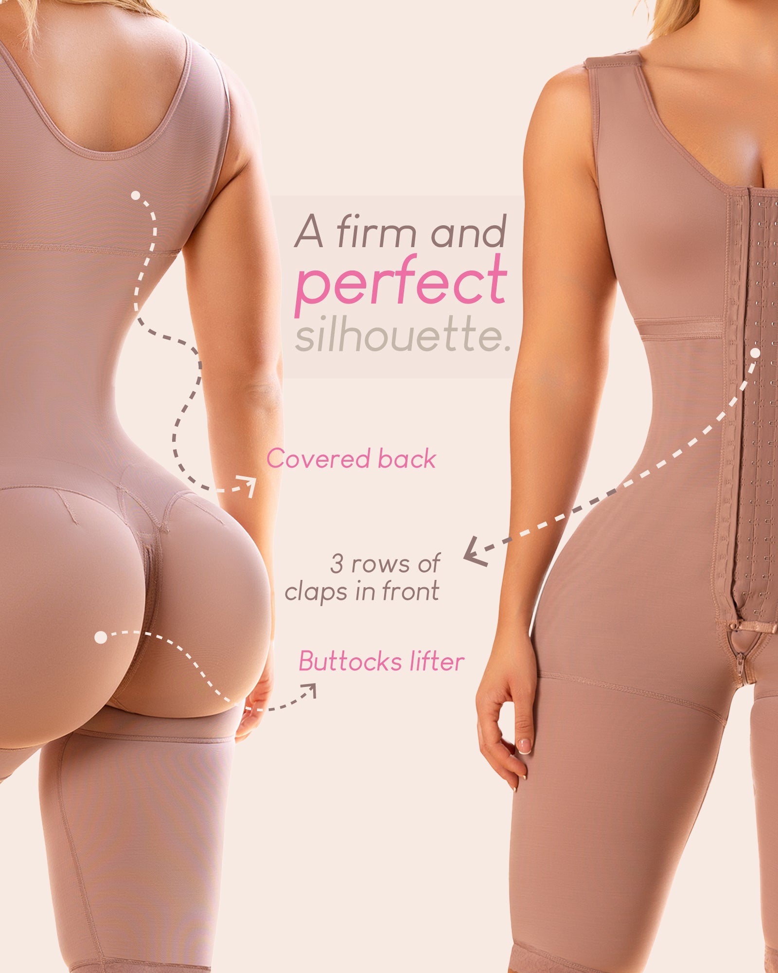 Colombian Shapewear High Compressión Full Body Girdle With Bra 371