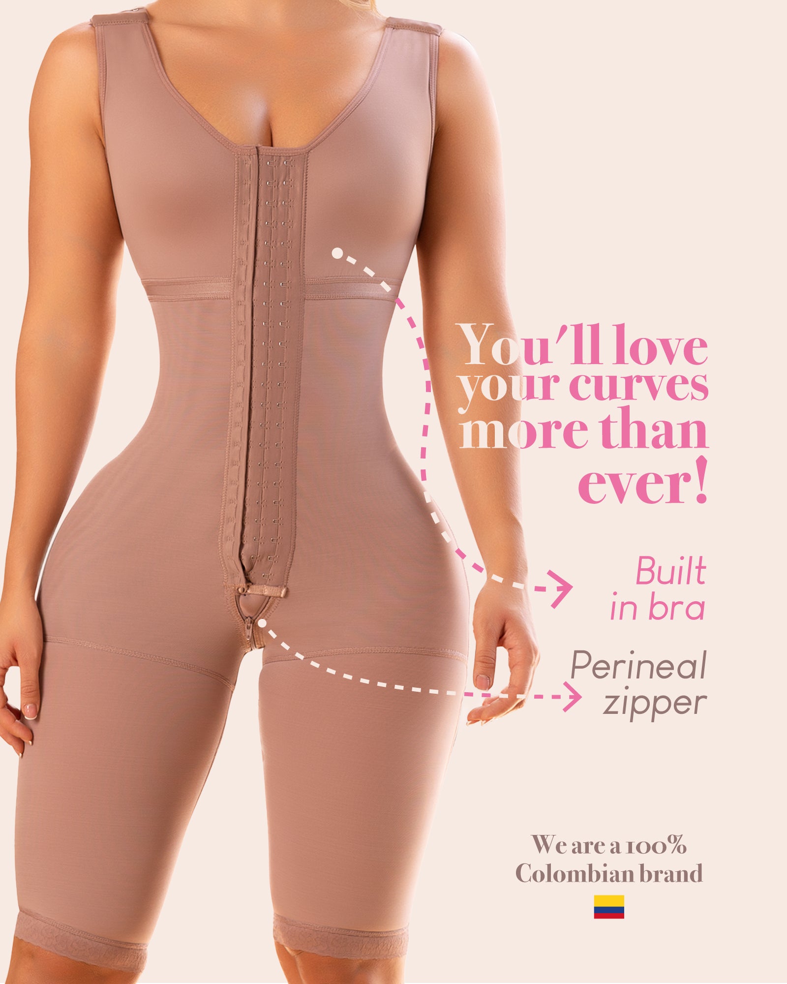 Colombian Shapewear High Compressión Full Body Girdle With Bra 371
