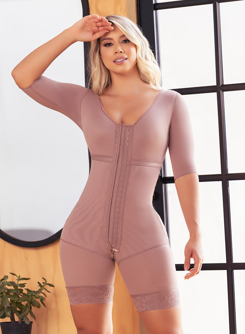 Colombian Shapewear High Compressión Mid Leg With Sleeves 042