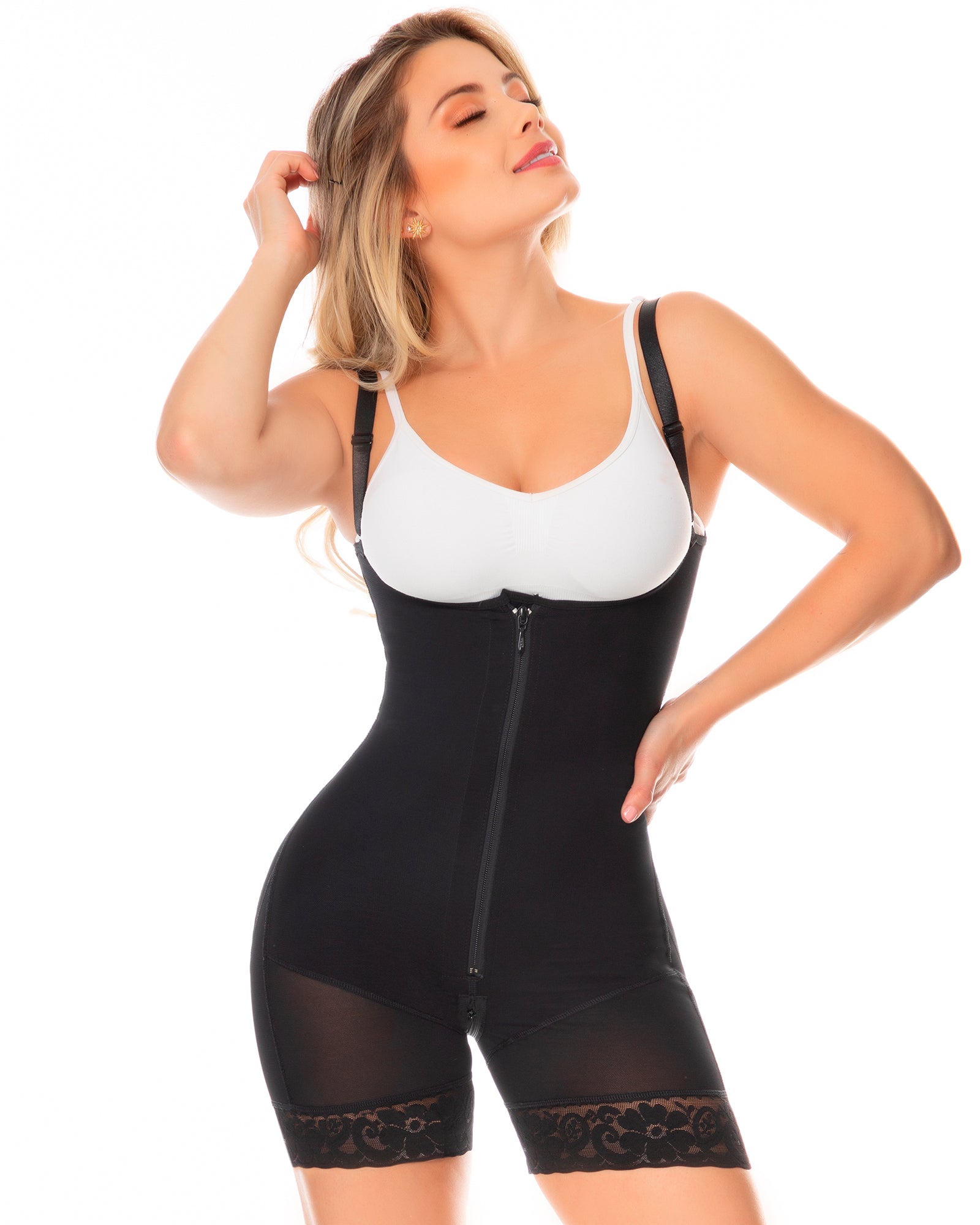 SHAPE CONCEPT SHORT LEG SHAPEWEAR. FRONTAL ZIPPER AND BUTT LIFTING 055