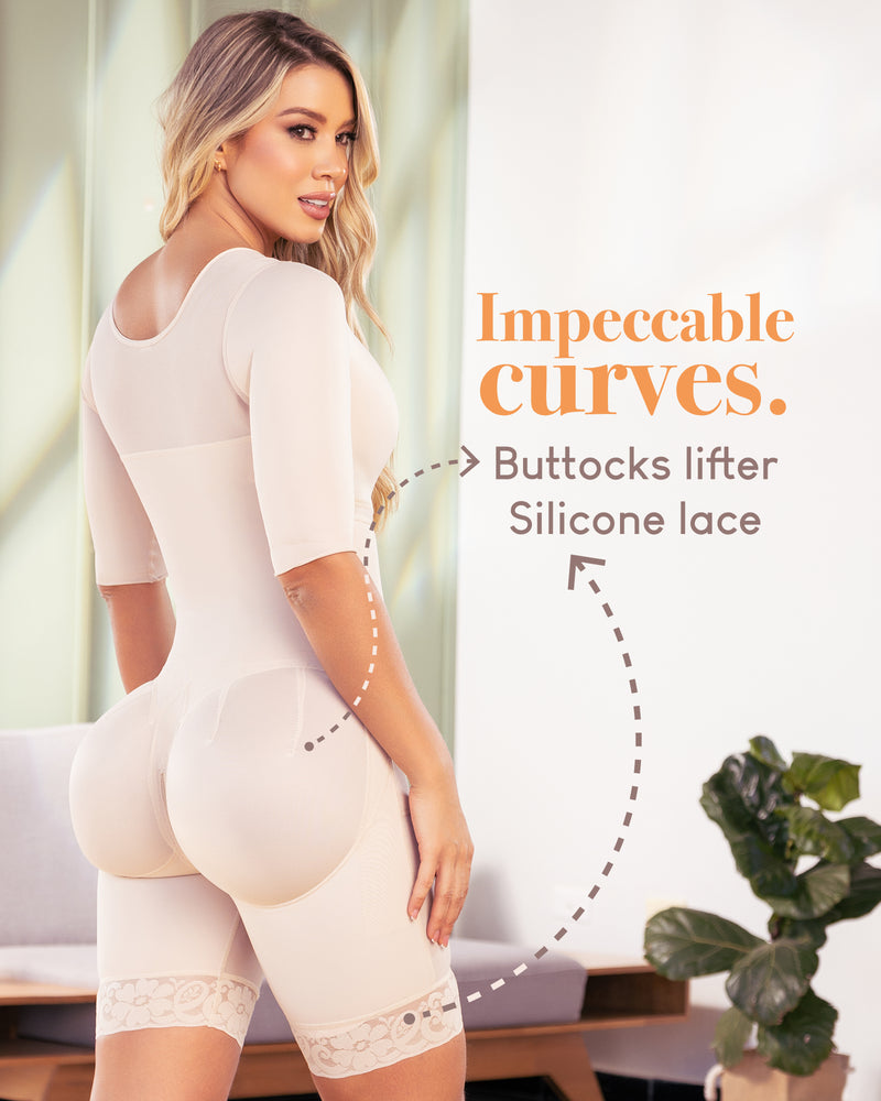 Colombian Shapewear High Compressión Mid Leg With Sleeves 042