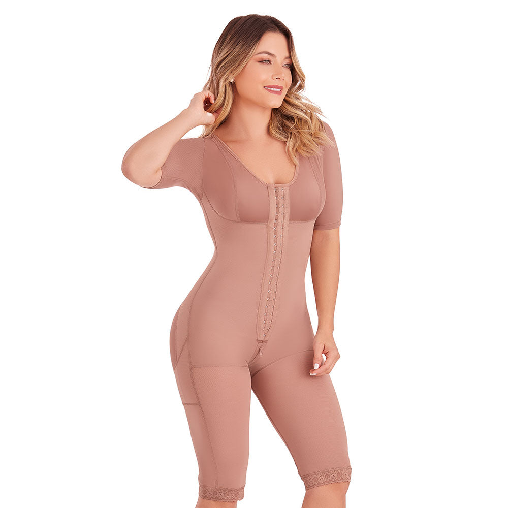 Colombian Shapewear High Compressión Full Body With Sleeves and Bra 072