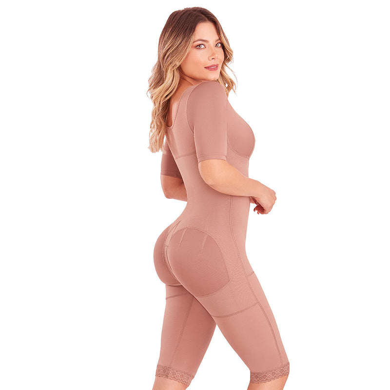 Colombian Shapewear High Compressión Full Body With Sleeves and Bra 072